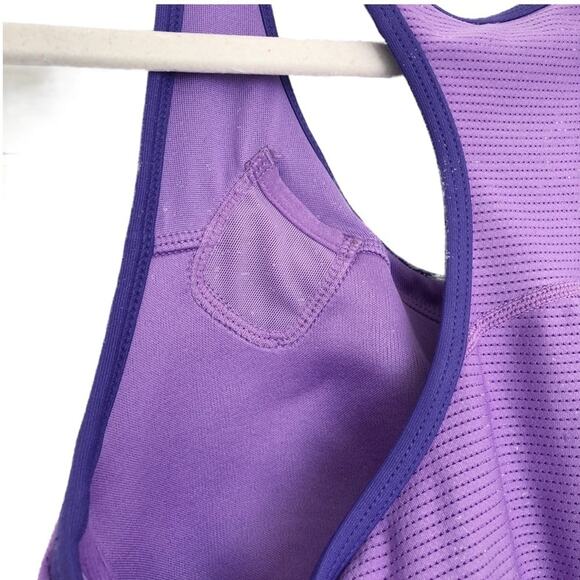 NIKE Dri-Fit Two-Tone Purple Shelf Bra Athletic Tank Size L - Picture 5 of 6